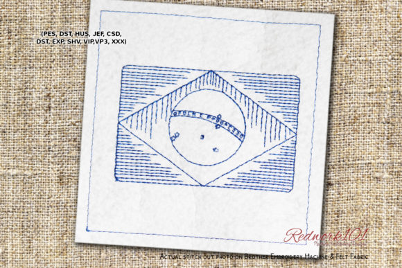 Flag of Brazil Embroidery Design