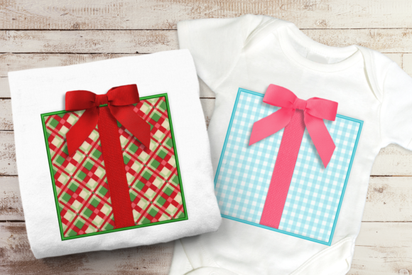 Gift Box with Real Ribbon Applique