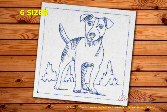 Jack Russell Terrier Breed Dog Redwork