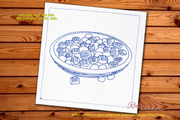 Nutritious Lotus Seeds Redwork