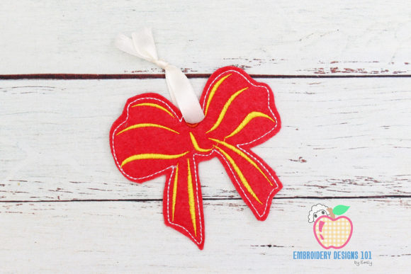 Red Gift Bow Ornament Review for Seasonal Embroidery Projects